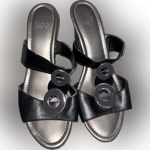 Sold Impo Black Sandals with Decorative Straps